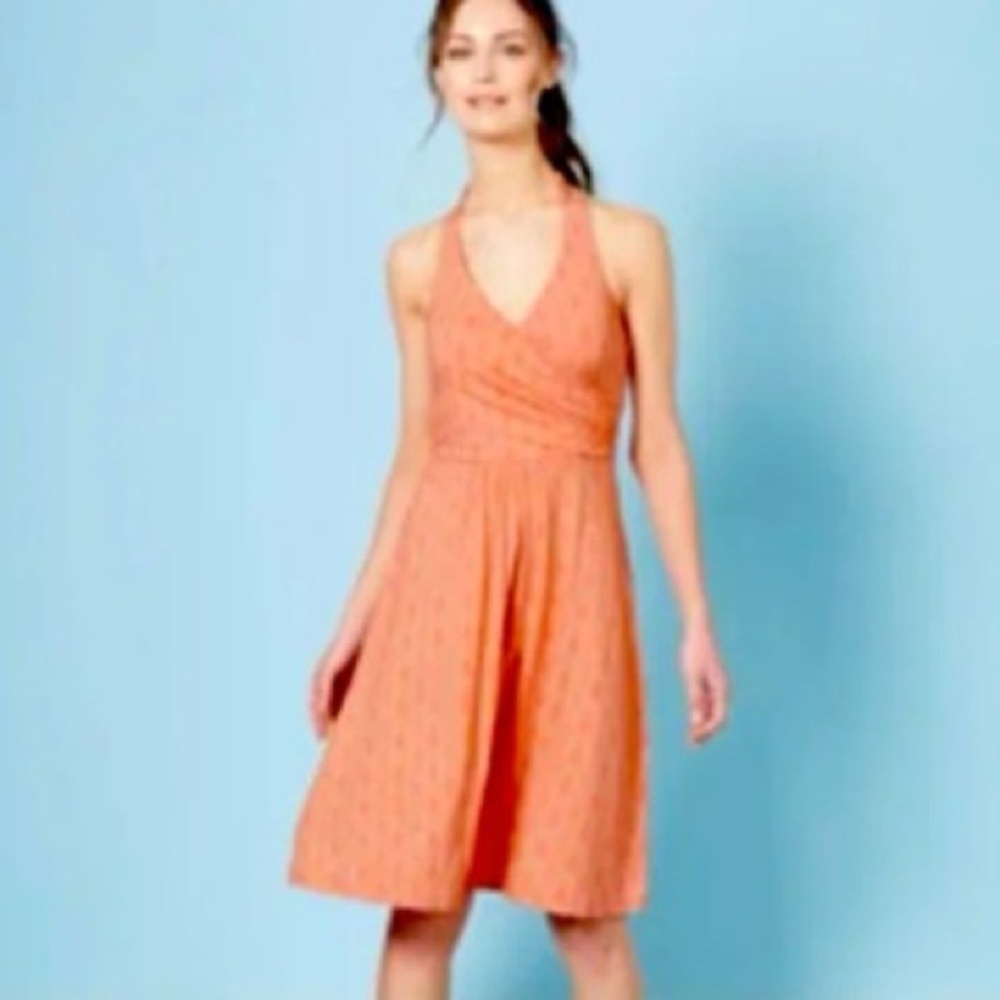 Boden Dress Womens 10R St.‎ Lucia Halter Knit Dress Orange - Picture 9 of 9